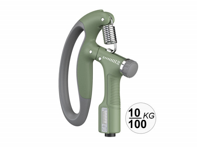 Pince de musculation à résistance réglable 10-100KG avec compteur - Verte