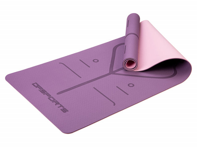 Tapis de Yoga DF SPORTS antidérapant 183x61x0.6cm avec housse - Modèle Nirvana - Violet