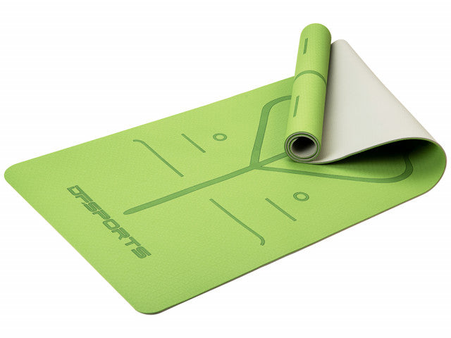 Tapis de Yoga DF SPORTS antidérapant 183x61x0.6cm avec housse - Modèle Nirvana - Vert