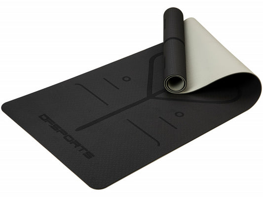 Tapis de Yoga DF SPORTS antidérapant 183x61x0.6cm avec housse - Modèle Nirvana - Noir
