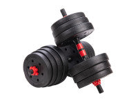 Haltères modulables 2en1 avec barre d'extension 26.5Kg