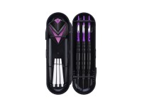 Jeu de 3 fléchettes professionnelles à pointe acier 23gr - Modèle Cupra - Coloris violet (5)
