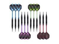 Jeu de 12 fléchettes professionnelles à pointe plastique 19gr - Modèle Cupra - Coloris mixte (2)