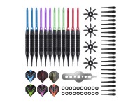 Jeu de 12 fléchettes professionnelles à pointe plastique 19gr - Modèle Cupra - Coloris mixte (3)