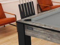 Billard Arizona 7 pieds convertible en table à manger - 8 personnes - Coloris industriel tapis gris (3)