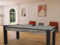 Billard Arizona 7 pieds convertible en table à manger - 8 personnes - Coloris industriel tapis gris (4)