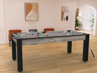 Billard Arizona 7 pieds convertible en table à manger - 8 personnes - Coloris industriel tapis gris (5)