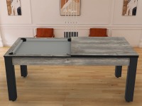 Billard Arizona 7 pieds convertible en table à manger - 8 personnes - Coloris industriel tapis gris (7)