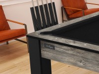 Billard Arizona 7 pieds convertible en table à manger - 8 personnes - Coloris industriel tapis noir (3)