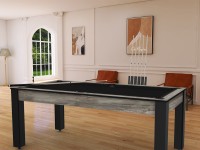 Billard Arizona 7 pieds convertible en table à manger - 8 personnes - Coloris industriel tapis noir (4)