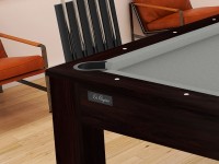 Billard Arizona 7 pieds convertible en table à manger - 8 personnes - Coloris wengé boisé tapis gris (3)