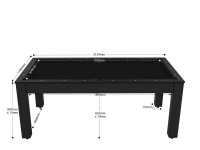 Billard Arizona 7 pieds convertible en table à manger - 8 personnes - Coloris noir grainé tapis noir (2)