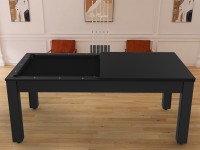 Billard Arizona 7 pieds convertible en table à manger - 8 personnes - Coloris noir grainé tapis noir (7)