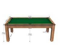 Billard Arizona 7 pieds convertible en table à manger - 8 personnes - Coloris hêtre boisé tapis vert (2)