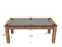 Billard Arizona 7 pieds convertible en table à manger - 8 personnes - Coloris hêtre boisé tapis gris (2)