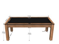 Billard Arizona 7 pieds convertible en table à manger - 8 personnes - Coloris hêtre boisé tapis noir (2)