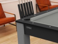 Billard Arizona 7 pieds convertible en table à manger - 8 personnes - Coloris carbone tapis gris (3)