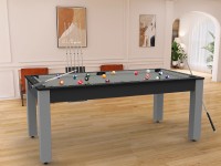 Billard Arizona 7 pieds convertible en table à manger - 8 personnes - Coloris carbone tapis gris (5)