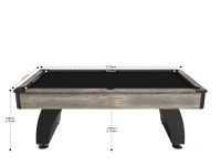 Billard Dallas 7 pieds - Coloris Industriel tapis noir (2)