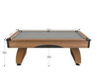 Billard Dallas 7 pieds - Coloris Hêtre boisé tapis gris (2)