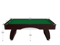 Billard Dallas 7 pieds - Coloris Wengé boisé tapis vert (2)