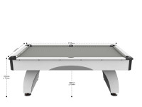 Billard Dallas 7 pieds - Coloris Blanc boisé tapis gris (2)