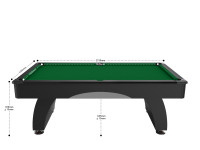 Billard Dallas 7 pieds - Coloris Noir grainé tapis vert (2)