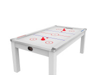 Air Hockey Toronto 7 pieds convertible en table à manger - 8 personnes - Coloris blanc laqué avec surface blanche (3)