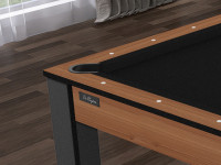 Billard Texas 6 pieds convertible en table à manger - 6 personnes - Coloris hêtre boisé tapis noir (3)